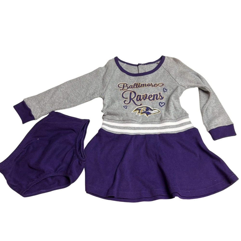 Baltimore Ravens‎ Toddler Girls Dress & Bloomers Set NFL Team Apparel 2T Purple